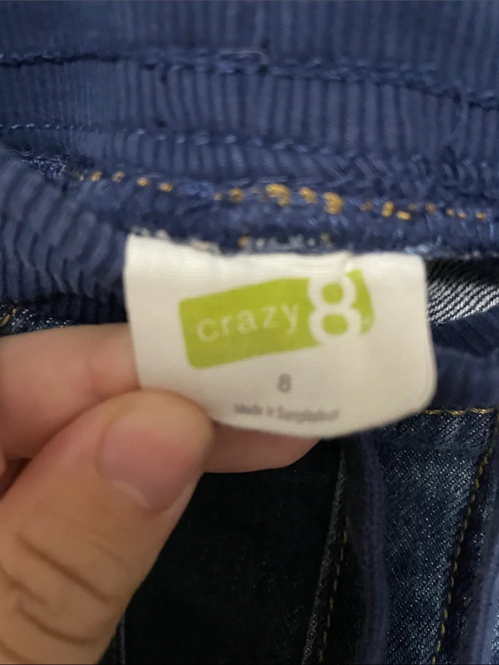 Crazy 8 Relaxed Denim Jeans with Navy Elastic Waistband